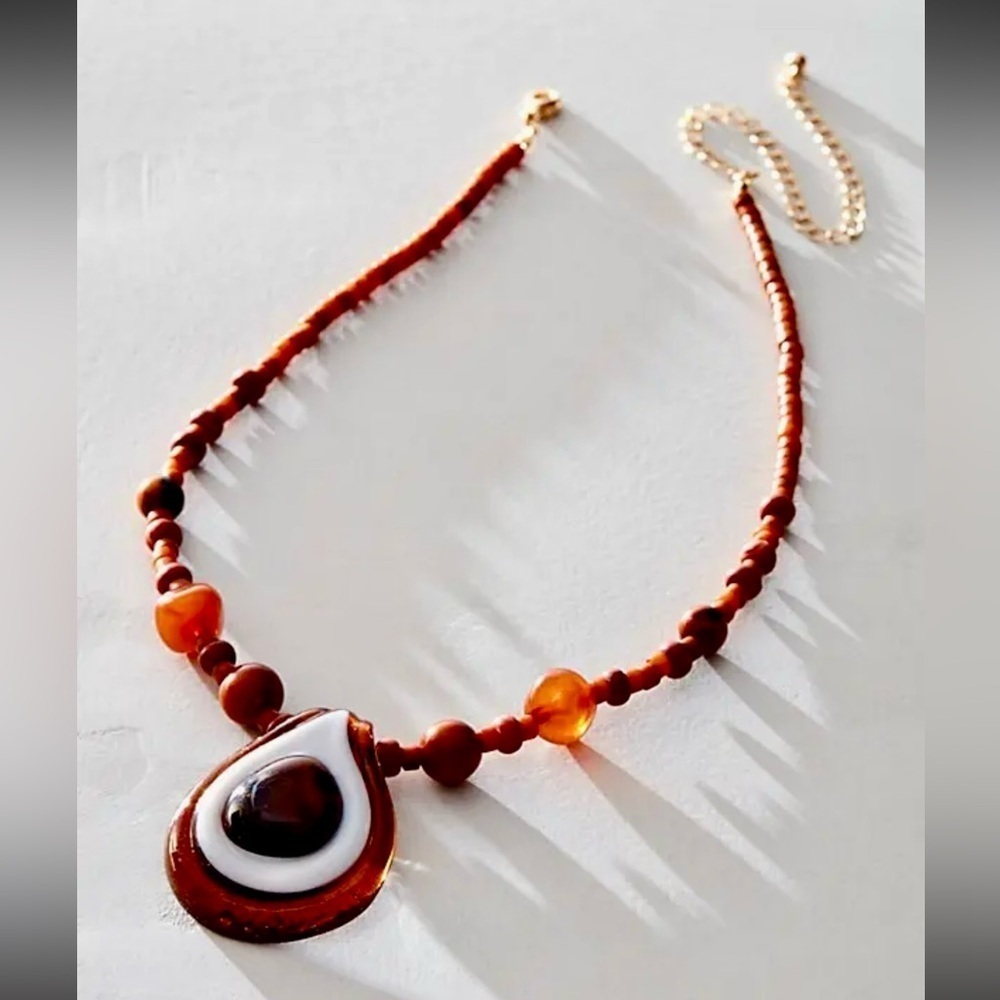 ✨ Free People Glass Pendant Necklace - New ✨